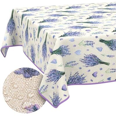 ANRO Duk avtorkbar Lavendel lila med fåll 140x120 cm inne/ute med fållad kant – smuts- och vattenavvisande, lättskött – tvättbar i 30 °C – perfekt för trädgård, terrass och matsal ANRO Duk avtorkbar Lavendel lila med fåll 140x120 cm inne/ute med fållad kant – smuts- och vattenavvisande, lättskött – tvättbar i 30 °C – perfekt för trädgård, terrass och matsal