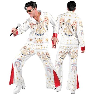 W WIDMANN MILANO Party Fashion W WIDMANN MILANO partymode herr Rock'n'roll Kostüm King of Rock 'N'Roll kostym, vit, M W WIDMANN MILANO Party Fashion W WIDMANN MILANO partymode herr Rock'n'roll Kostüm King of Rock 'N'Roll kostym, vit, M