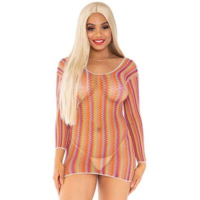 Leg Avenue Langarm Minikleid aus Zick-Zack Netz, 1 Stück Leg Avenue Langarm Minikleid aus Zick-Zack Netz, 1 Stück