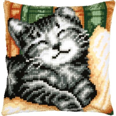 Vervaco Broderisats kudde korsstygn katt med en bok förtryckt hantverkspaket prydnadskudde 40 x 40 cm gör-det-själv hantverk för vuxna heminredning gör-det-själv korsstygn kit Vervaco Broderisats kudde korsstygn katt med en bok förtryckt hantverkspaket prydnadskudde 40 x 40 cm gör-det-själv hantverk för vuxna heminredning gör-det-själv korsstygn kit