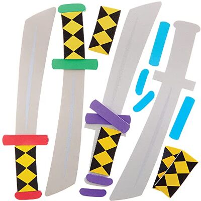 Baker Ross FX854 Ninja Samurai Sword Kits Pack of 4, för konst och hantverk, utklädning och maskeradkläder Baker Ross FX854 Ninja Samurai Sword Kits Pack of 4, för konst och hantverk, utklädning och maskeradkläder