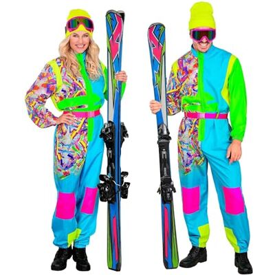 W WIDMANN MILANO Party Fashion – Kostym, skiddräkt för kvinnor och män, overall med bälte, retrodesign för karneval och apres skidfest W WIDMANN MILANO Party Fashion – Kostym, skiddräkt för kvinnor och män, overall med bälte, retrodesign för karneval och apres skidfest