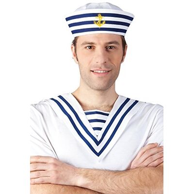 Boland 44355 – Mössa Matros, Navy Sailor, sjömann, marina, för vuxna, tillbehör, huvudbonad, kostym, temafest, karneval Boland 44355 – Mössa Matros, Navy Sailor, sjömann, marina, för vuxna, tillbehör, huvudbonad, kostym, temafest, karneval