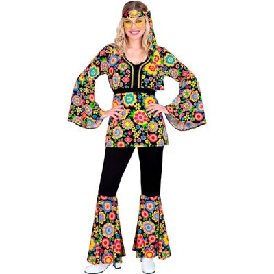 W WIDMANN MILANO Party Fashion Widmann – Kostym 60-talet hippie-stil, reggae, Flower Power, disco Fever, slagverk W WIDMANN MILANO Party Fashion Widmann – Kostym 60-talet hippie-stil, reggae, Flower Power, disco Fever, slagverk