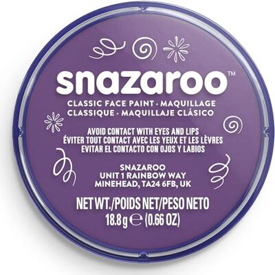 Snazaroo lila smink (18 ml) förpackning med 5 – klassisk ansiktsfärg, perfekt för fester, cosplay, djurevenemang, karneval, halloween och mer Snazaroo lila smink (18 ml) förpackning med 5 – klassisk ansiktsfärg, perfekt för fester, cosplay, djurevenemang, karneval, halloween och mer