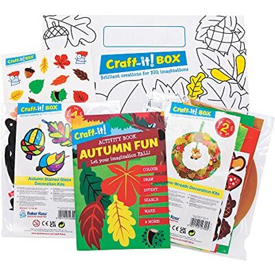 Baker Ross Barn höst konst och hantverk pack – två roliga kreativa kit, klistermärken och en aktivitetsbok för pojkar och flickor Baker Ross Barn höst konst och hantverk pack – två roliga kreativa kit, klistermärken och en aktivitetsbok för pojkar och flickor