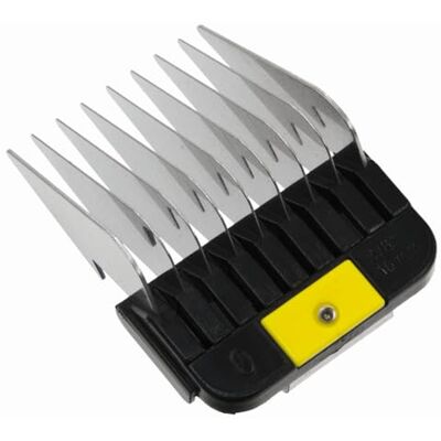 Wahl Attachment Comb i rostfritt stål, snap-on, 16 mm, #5 Passar: Maxgo, 50+, 50, 45, KM Supera, KM10+, KM2+, KMC+, KM sladdlös, Avalon (Undantag: breda blad) Wahl Attachment Comb i rostfritt stål, snap-on, 16 mm, #5 Passar: Maxgo, 50+, 50, 45, KM Supera, KM10+, KM2+, KMC+, KM sladdlös, Avalon (Undantag: breda blad)