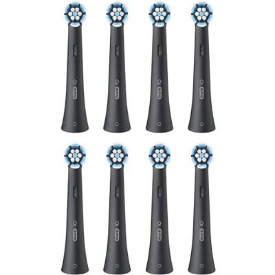 Oral-B Set med 8 Gentle Care reservborstar, äkta, svarta, mjukaste borstning, lämplig för känsligt tandkött, rund borste för elektriska tandborstar oral B iO Oral-B Set med 8 Gentle Care reservborstar, äkta, svarta, mjukaste borstning, lämplig för känsligt tandkött, rund borste för elektriska tandborstar oral B iO