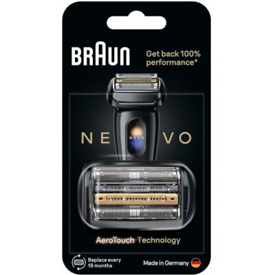 Braun NEVO Elektrisk rakapparat ORIGINAL ersättningsrakhuvud, få tillbaka 100% effekt, kompatibel med NEVO-rakapparater, svart Braun NEVO Elektrisk rakapparat ORIGINAL ersättningsrakhuvud, få tillbaka 100% effekt, kompatibel med NEVO-rakapparater, svart