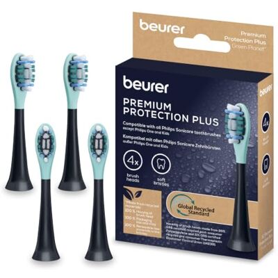Beurer SC Protection Plus borsthuvuden för elektrisk tandborste, mjuk 4 ersättningsborstar kompatibla med SC 11, SC 30, SC 50 & Philips Sonicare soniska tandborstar, för känsliga tänder Beurer SC Protection Plus borsthuvuden för elektrisk tandborste, mjuk 4 ersättningsborstar kompatibla med SC 11, SC 30, SC 50 & Philips Sonicare soniska tandborstar, för känsliga tänder