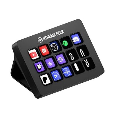 Elgato Stream Deck MK.2 – kontrollbord, 15 makrotangenter, aktivera åtgärder i appar och programvara som OBS, Twitch, YouTube med flera, fungerar med Mac och PC Elgato Stream Deck MK.2 – kontrollbord, 15 makrotangenter, aktivera åtgärder i appar och programvara som OBS, Twitch, YouTube med flera, fungerar med Mac och PC