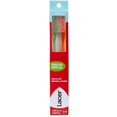Lacer Duo mjuka tandborstar, blandad färg, 2 enheter Lacer Duo mjuka tandborstar, blandad färg, 2 enheter