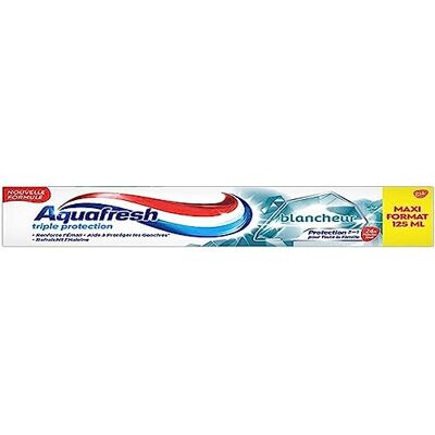 Aquafresh Trippelskydd tandkräm, hälsosamt tandkött, för starka tänder och frisk andedräkt, maxiformat 125 ml Aquafresh Trippelskydd tandkräm, hälsosamt tandkött, för starka tänder och frisk andedräkt, maxiformat 125 ml