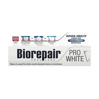 Biorepair , Pro vit tandkräm, 12 förpackningar om 60 ml, blekande tandkräm med PVP-blekande polymerteknik, reparerar emalj och tandprotes för vita och glänsande tänder, fluorfri Biorepair , Pro vit tandkräm, 12 förpackningar om 60 ml, blekande tandkräm med PVP-blekande polymerteknik, reparerar emalj och tandprotes för vita och glänsande tänder, fluorfri