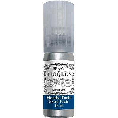 RICQLES mynta munspruta med alkohol munspray frisk andedräkt stark mynta fickatomizer 15 ml RICQLES mynta munspruta med alkohol munspray frisk andedräkt stark mynta fickatomizer 15 ml