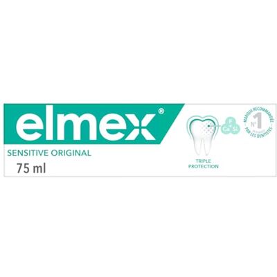 ELMEX Sensitive Original tandkräm, känslig tandkräm, 24 timmars skydd med fluor för att stärka tänderna 75 ml tub ELMEX Sensitive Original tandkräm, känslig tandkräm, 24 timmars skydd med fluor för att stärka tänderna 75 ml tub
