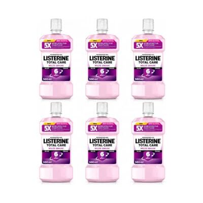 Listerine Total Care Extra Mild Tandskydd, munsköljning, alkoholfritt, ger komplett skydd för starka tänder med 6 i 1 effekt, 6 x 500 ml Listerine Total Care Extra Mild Tandskydd, munsköljning, alkoholfritt, ger komplett skydd för starka tänder med 6 i 1 effekt, 6 x 500 ml