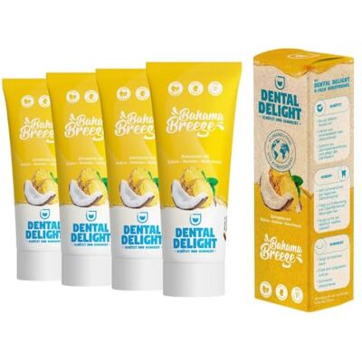 DENTAL DELIGHT Bahama Breeze Vegansk Tandkräm Med Smak (Ananaskokos, 4-Pack) DENTAL DELIGHT Bahama Breeze Vegansk Tandkräm Med Smak (Ananaskokos, 4-Pack)