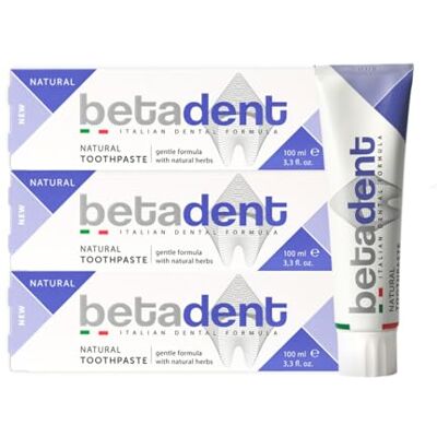 BETADENT KIT 3 NATURAL DENTFRICIO Sanitizer, anti-plack, lugnande och kylande verkan. Stärker tandköttet. Mjuk formel med naturliga växtextrakt. 3 x 100 ml BETADENT KIT 3 NATURAL DENTFRICIO Sanitizer, anti-plack, lugnande och kylande verkan. Stärker tandköttet. Mjuk formel med naturliga växtextrakt. 3 x 100 ml