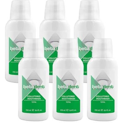 BETADENT KIT 6 KOLLUTORIUM TOTALT Total åtgärd mot plack, tandsten, tandförfall, dålig andedräkt, tandköttsinflammation. Naturliga ingredienser, maximal effekt, frisk andedräkt. 6 x 250 ml BETADENT KIT 6 KOLLUTORIUM TOTALT Total åtgärd mot plack, tandsten, tandförfall, dålig andedräkt, tandköttsinflammation. Naturliga ingredienser, maximal effekt, frisk andedräkt. 6 x 250 ml