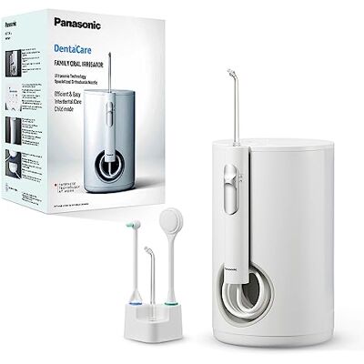 Panasonic EW1614AW503-PACK Family Oral Dental Irrigator, Ultraljudspräng, Barnläge, 10 Tryckinställningar, IPX7, Ortodonti, 5 munstycken, drivs av elnät, Vit Panasonic EW1614AW503-PACK Family Oral Dental Irrigator, Ultraljudspräng, Barnläge, 10 Tryckinställningar, IPX7, Ortodonti, 5 munstycken, drivs av elnät, Vit