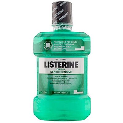 Listerine munvatten, tand- och tandköttsförsvar, trippel åtgärd, starka tänder, friskt tandkött, 2 förpackningar om 1 l Listerine munvatten, tand- och tandköttsförsvar, trippel åtgärd, starka tänder, friskt tandkött, 2 förpackningar om 1 l