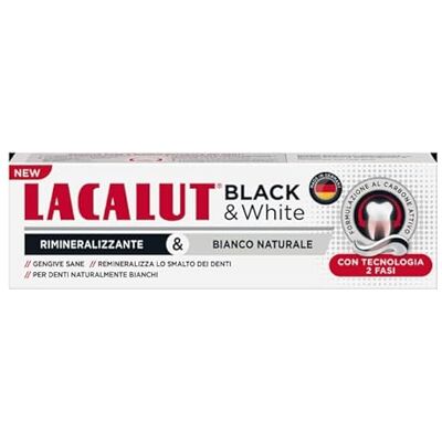 Tandkräm Lacalut Black&White - remineraliserande, skyddar tandköttet, 75ml Tandkräm Lacalut Black&White - remineraliserande, skyddar tandköttet, 75ml