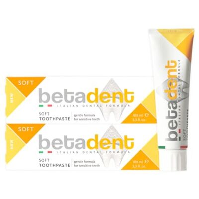 BETADENT KIT 2 SOFT TANDFRICIO för känsliga tänder. Motverkar tandköttsinflammation. Sanitiserande och lugnande verkan. Med aloe vera, tea tree oil och naturliga ingredienser. 2 x 100 ml BETADENT KIT 2 SOFT TANDFRICIO för känsliga tänder. Motverkar tandköttsinflammation. Sanitiserande och lugnande verkan. Med aloe vera, tea tree oil och naturliga ingredienser. 2 x 100 ml
