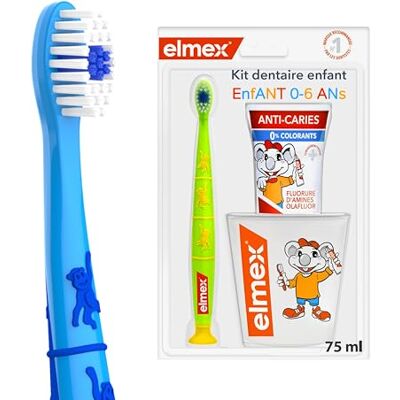 ELMEX Barnset – 1 tandborste för barn + 1 tandkräm för barn 0-6 år + 1 tandborstkopp – slumpmässig färg ELMEX Barnset – 1 tandborste för barn + 1 tandkräm för barn 0-6 år + 1 tandborstkopp – slumpmässig färg