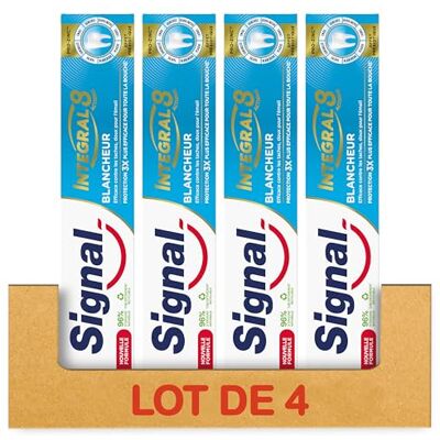 Signal Tandkräm helvithet 8 vithet prebiotisk effekt 3x mer effektivt fullt skydd -96% ingredienser av naturligt ursprung (set om 4 x 75 ml) Signal Tandkräm helvithet 8 vithet prebiotisk effekt 3x mer effektivt fullt skydd -96% ingredienser av naturligt ursprung (set om 4 x 75 ml)