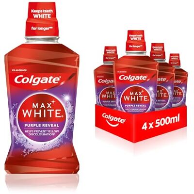 Colgate Max vit lila munvatten 4 x 500 ml Colgate Max vit lila munvatten 4 x 500 ml