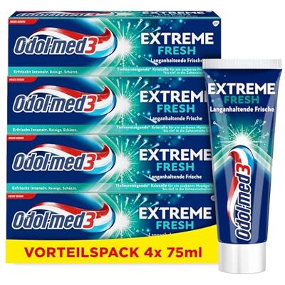 Odol-med 3 Odol-med3 Extreme Fresh tandkräm för långvarig friskhet, 4 x 75 ml Odol-med 3 Odol-med3 Extreme Fresh tandkräm för långvarig friskhet, 4 x 75 ml