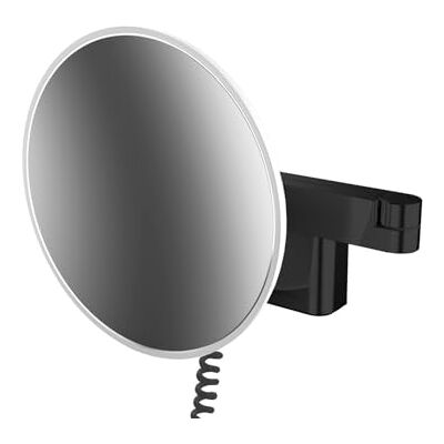 Emco EVO LED smink- och rakspegel på dubbelledsarm, rund sminkspegel med belysning för väggmontering, dimbar förstoringsspegel (5 fack) Emco EVO LED smink- och rakspegel på dubbelledsarm, rund sminkspegel med belysning för väggmontering, dimbar förstoringsspegel (5 fack)