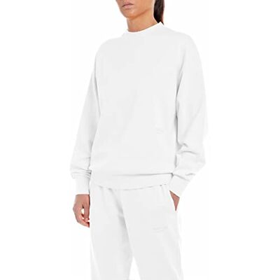 Replay Damsweatshirt, Second Life av 100% bomull, 001 vit, XXS Replay Damsweatshirt, Second Life av 100% bomull, 001 vit, XXS