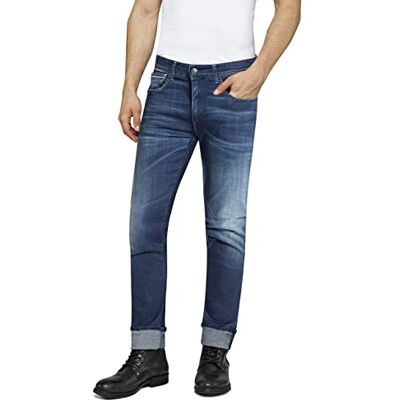 Replay Herrjeans Grover Straight-Fit Hyperflex med stretch, Medium blå 009-1, 28W / 30L Replay Herrjeans Grover Straight-Fit Hyperflex med stretch, Medium blå 009-1, 28W / 30L