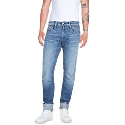 Replay Herrjeans Anbass Slim Fit Bio, Medium blå 009-4, 28W / 34L Replay Herrjeans Anbass Slim Fit Bio, Medium blå 009-4, 28W / 34L
