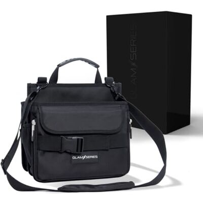 GLAMSERIES GlamCarrier kosmetik väska, sminkväska med mycket förvaringsutrymme, vikbar toalettväska med handtag och bärrem, beauty bag för makeup artister, frisörer GLAMSERIES GlamCarrier kosmetik väska, sminkväska med mycket förvaringsutrymme, vikbar toalettväska med handtag och bärrem, beauty bag för makeup artister, frisörer