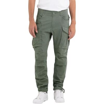 Replay Cargobyxor för män Joe normal passform tillverkad av bekväm bomull, 703 Aviator grön, 31W x 30L Replay Cargobyxor för män Joe normal passform tillverkad av bekväm bomull, 703 Aviator grön, 31W x 30L