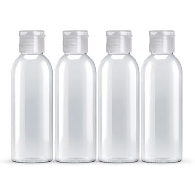 Palm 4 st 100 ml/3,3 oz genomskinliga reseflaskor i plast, hållbara, starka, återvinningsbara BPA-fria förvaringsflaskor, tomma påfyllningsbara behållare med flip-lock, läckagesäker för Palm 4 st 100 ml/3,3 oz genomskinliga reseflaskor i plast, hållbara, starka, återvinningsbara BPA-fria förvaringsflaskor, tomma påfyllningsbara behållare med flip-lock, läckagesäker för