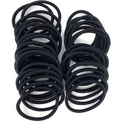 MSC 40 St 4 Mm Tjocka Elastiska Hårband 50 Mm Diameter Tofsar Hästsvans Hållare Utan Metall för Kvinnor Flickor Barn Män Perfekt för Tjockt Hår Svart MSC 40 St 4 Mm Tjocka Elastiska Hårband 50 Mm Diameter Tofsar Hästsvans Hållare Utan Metall för Kvinnor Flickor Barn Män Perfekt för Tjockt Hår Svart