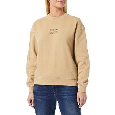 Replay Damsweatshirt, W3661 tröja, 145 Sahara sand, S Replay Damsweatshirt, W3661 tröja, 145 Sahara sand, S