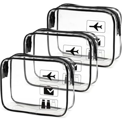 TOPESCT Transparent toalettväska, godkänd för flygplats, 20 x 15 x 6 cm, resesminkväska transparent med läckagesäker dragkedja, tjock sminkväska för kvinnor och män, resetillbehör, Mönster, Transparent TOPESCT Transparent toalettväska, godkänd för flygplats, 20 x 15 x 6 cm, resesminkväska transparent med läckagesäker dragkedja, tjock sminkväska för kvinnor och män, resetillbehör, Mönster, Transparent