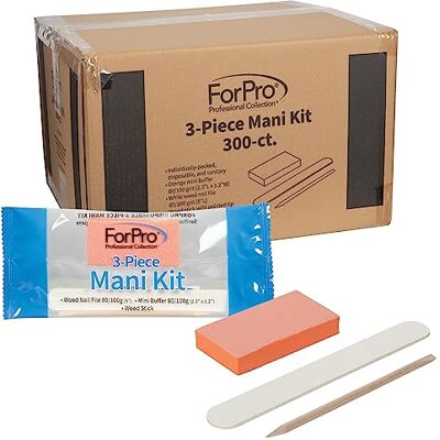 ForPro Professional Collection Forpro Basics 3-delad manikyrsats, vitt trä nagelfil 100/180 korn, orange minibuffert 100/180 korn, träpinne, individuellt förpackad, 300 st ForPro Professional Collection Forpro Basics 3-delad manikyrsats, vitt trä nagelfil 100/180 korn, orange minibuffert 100/180 korn, träpinne, individuellt förpackad, 300 st