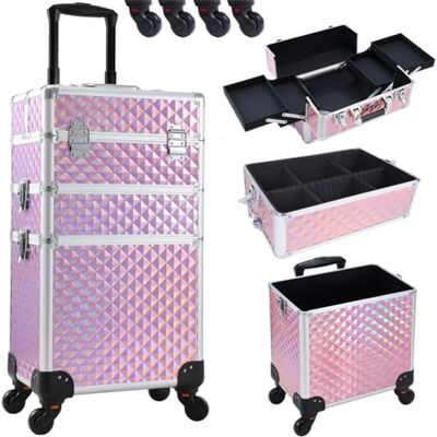 Unbranded - 3-in-1 makeup trolley - Rosa - Makeup box Unbranded - 3-in-1 makeup trolley - Rosa - Makeup box