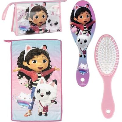 CERDÁ LIFE'S LITTLE MOMENTS Gabby's Dollhouse kam, necessär och toalettväska för barn, bärbar personlig hygien set för flickor, fans av Gabby's Dollhouse CERDÁ LIFE'S LITTLE MOMENTS Gabby's Dollhouse kam, necessär och toalettväska för barn, bärbar personlig hygien set för flickor, fans av Gabby's Dollhouse