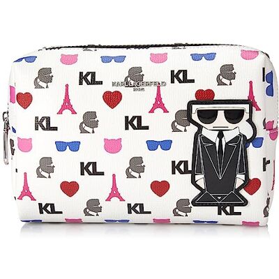KARL LAGERFELD Paris Maybelle SLG Essential sminkväska, Färg: vit, Einheitsgröße KARL LAGERFELD Paris Maybelle SLG Essential sminkväska, Färg: vit, Einheitsgröße