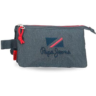 Pepe Jeans Kay Triple Fodral Blå 22x12x5 cms Polyester, Blå, Talla única, Trippelfodral Pepe Jeans Kay Triple Fodral Blå 22x12x5 cms Polyester, Blå, Talla única, Trippelfodral
