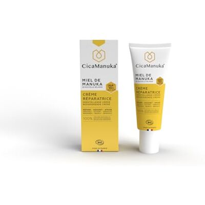 CICAMANUKA – Reparerande kräm med manuell honung IAA10+ – stöder reparation av skadad och torr hud – biocertifierad – 40 ml CICAMANUKA – Reparerande kräm med manuell honung IAA10+ – stöder reparation av skadad och torr hud – biocertifierad – 40 ml