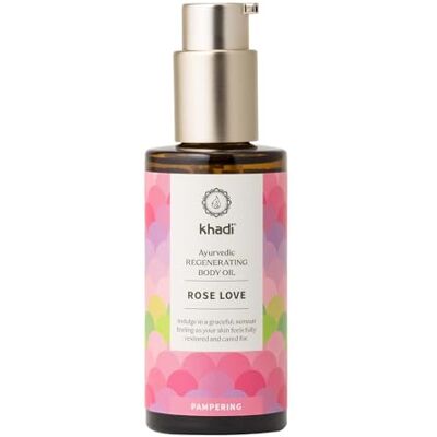 Khadi ROSE LOVE Ayurvedic Regenerating Body Oil Luxurious beauty oil pampering & regenerating 100% plant-based & natural 100g Khadi ROSE LOVE Ayurvedic Regenerating Body Oil Luxurious beauty oil pampering & regenerating 100% plant-based & natural 100g