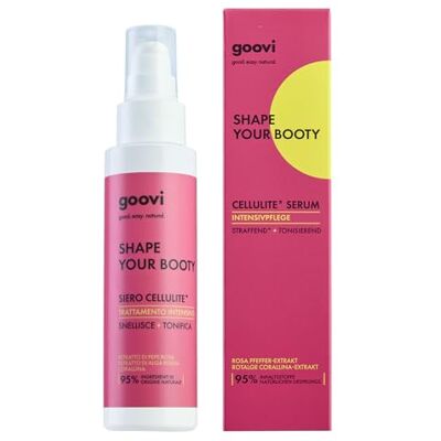 Goovi Shape Your Booty Cellulite Serum – uppstramande kräm med rosa peppar och lotusextrakt – med värmeeffekt för apelsinhud – 100 ml Goovi Shape Your Booty Cellulite Serum – uppstramande kräm med rosa peppar och lotusextrakt – med värmeeffekt för apelsinhud – 100 ml